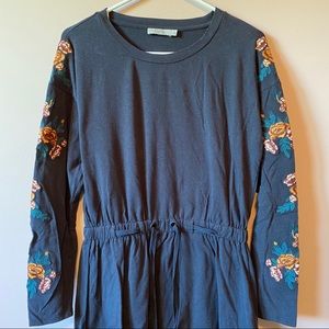 Cozy Floral Sweater Dress